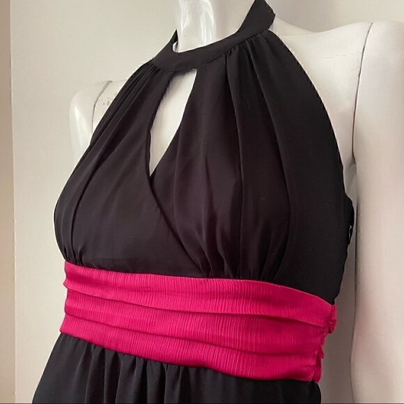 La Chateau Chiffon Floral Paisley Halter Maxi Dress, Sz Small - Picture 14 of 16